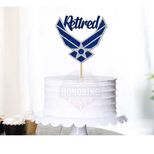 Air Force Retired Logo Cake Topper/Centerpiece. NO SHED!