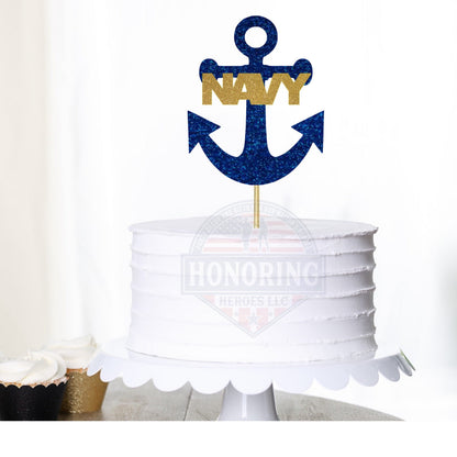 NAVY Anchor Cake Topper or Centerpiece NO SHED!