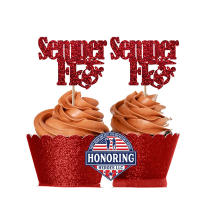 Semper Fi Cupcake Toppers, USMC Marine Corps Retirement Party Decorations