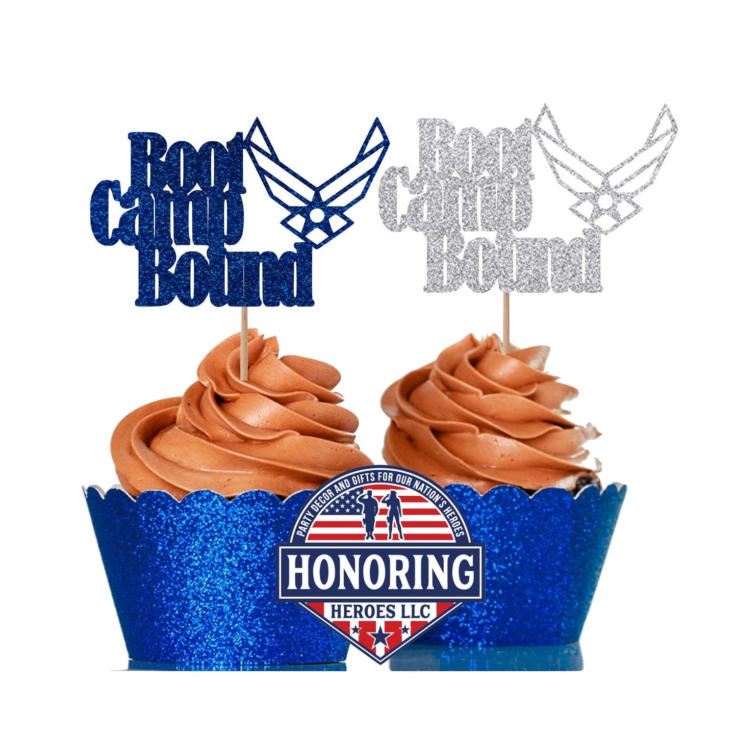 Air Force Boot Camp Bound Cupcake Toppers, USAF Boot Camp, Military Graduation, Enlistment, Boot Camp Grad