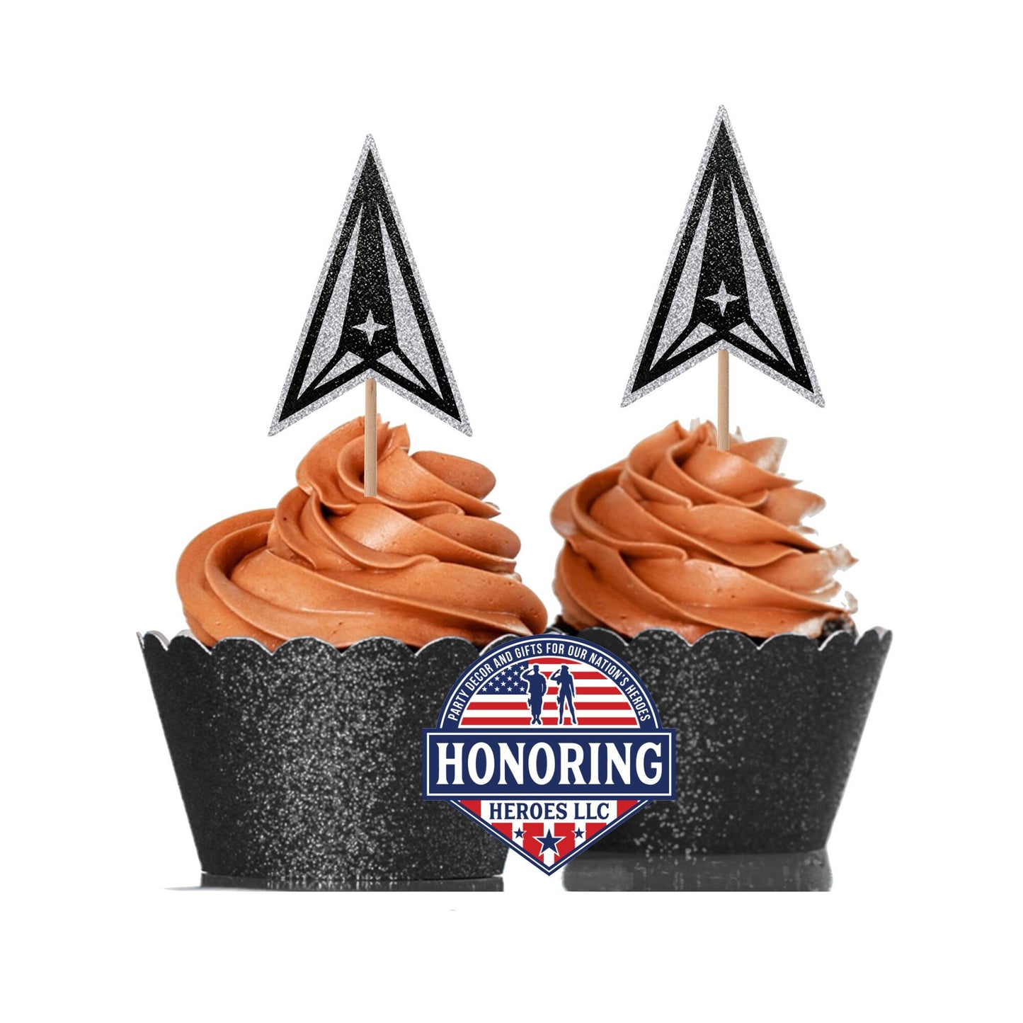 United States Space Force Emblem Cupcake Topper. USSF Enlistment