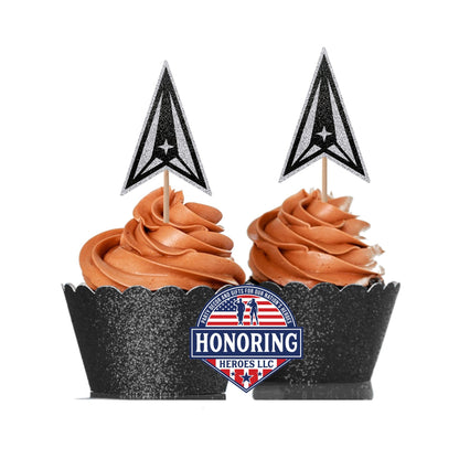 United States Space Force Emblem Cupcake Topper. USSF Enlistment