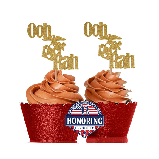 USMC Ooh Rah Cupcake Toppers NO SHED!