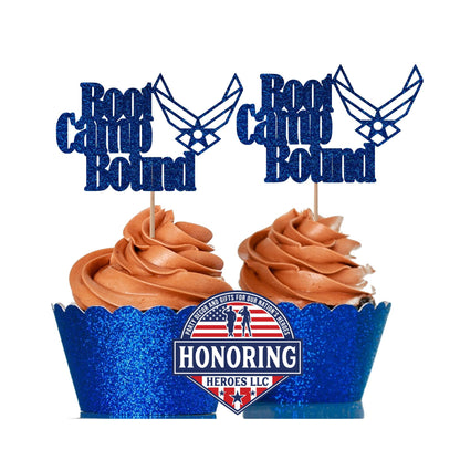 Air Force Boot Camp Bound Cupcake Toppers, USAF Boot Camp, Military Graduation, Enlistment, Boot Camp Grad