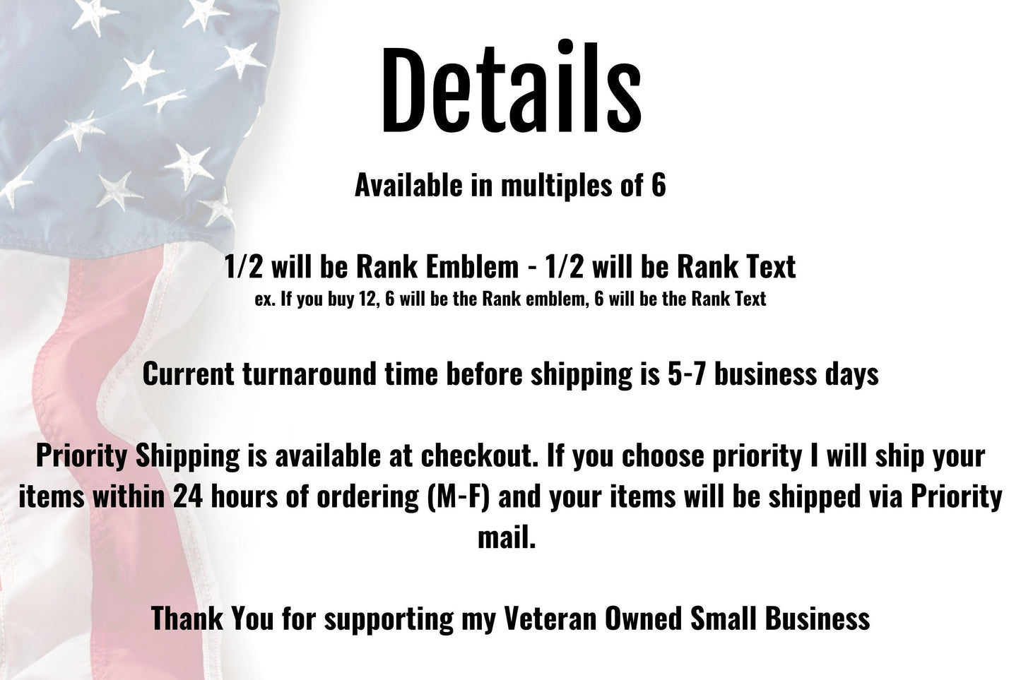 Air Force Enlisted Rank Emblem and Text Cupcake Toppers