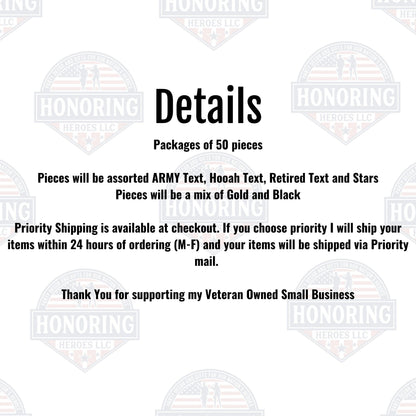 ARMY Retired Confetti. Army Retirement. Military party decor Promotion, Retirement, DD214, Enlistment.