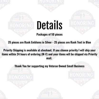 USAF Enlisted Rank Confetti - United States Air Force Enlisted Rank Confetti