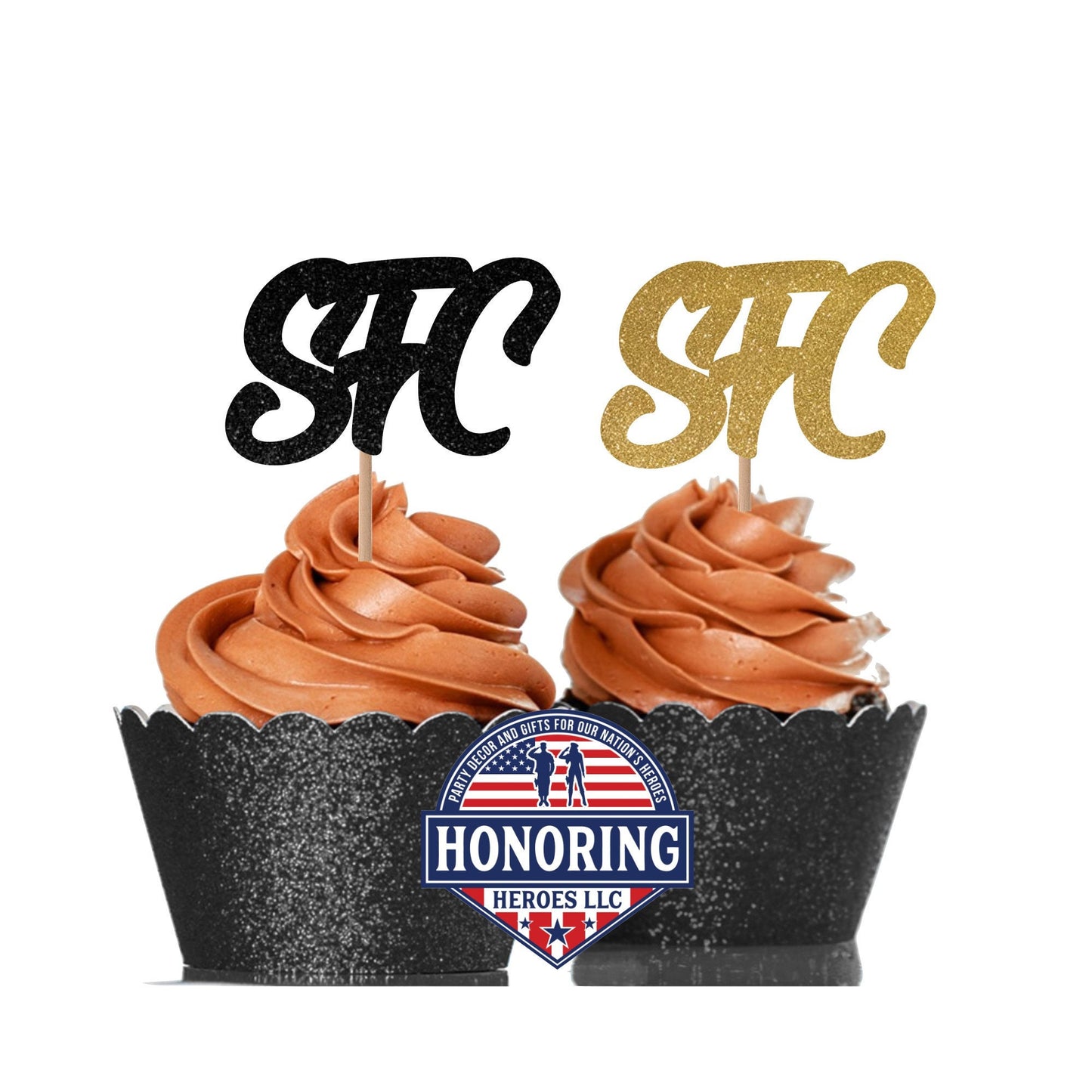 ARMY Enlisted Rank Text Cupcake Toppers