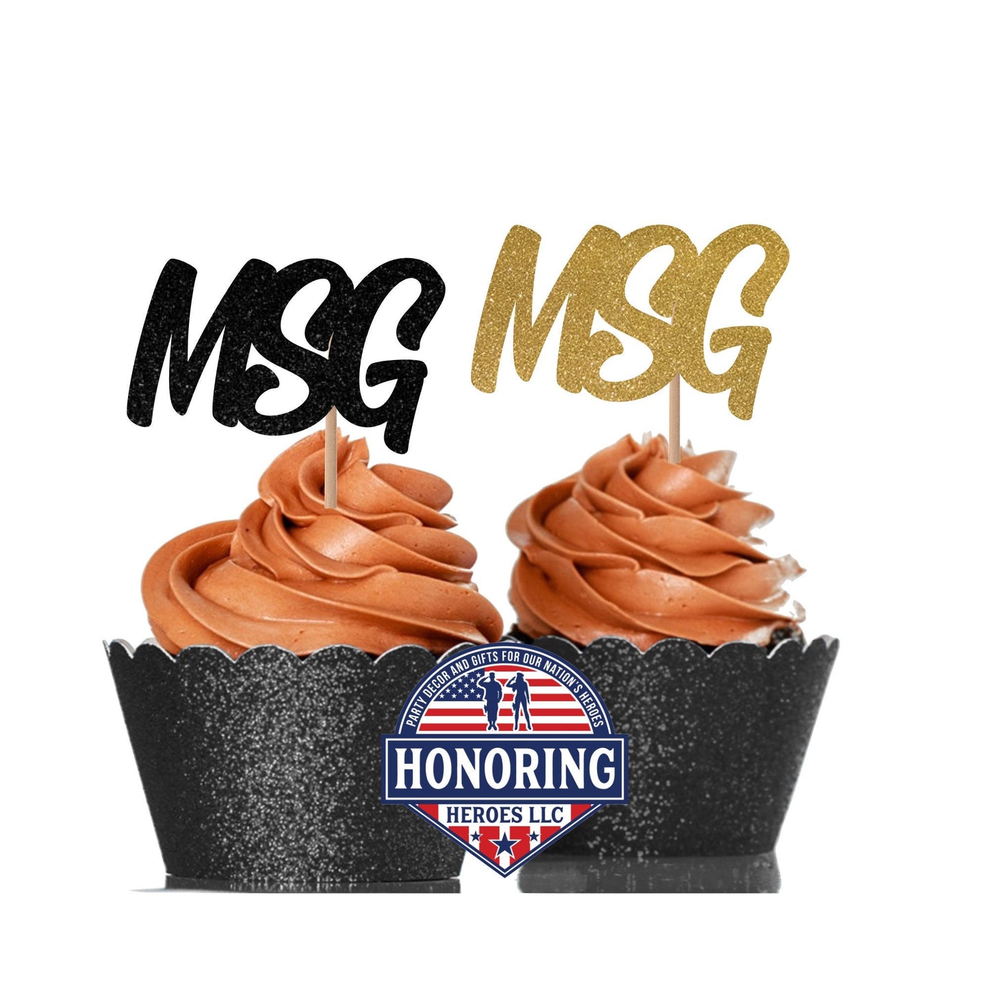 ARMY Enlisted Rank Text Cupcake Toppers