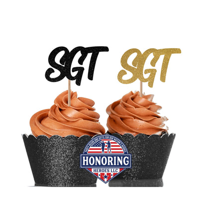 ARMY Enlisted Rank Text Cupcake Toppers
