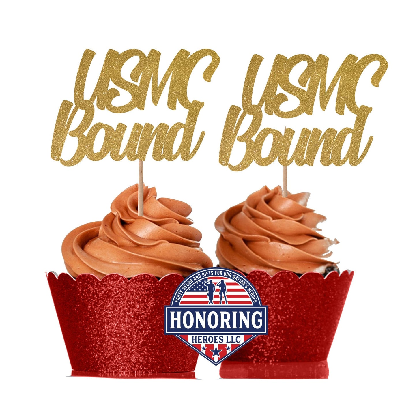 USMC Bound Cupcake Toppers