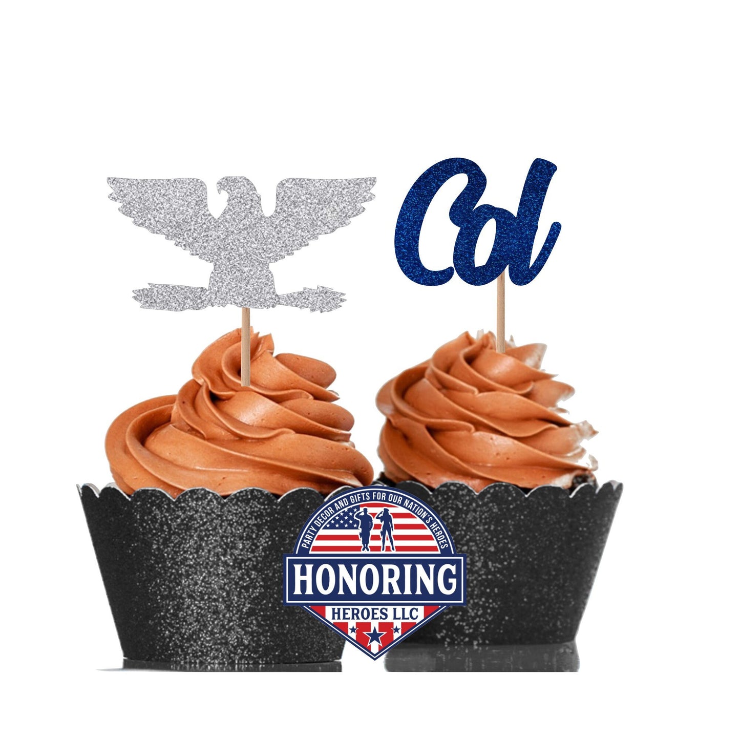 Colonel Emblem and Text Cupcake Toppers