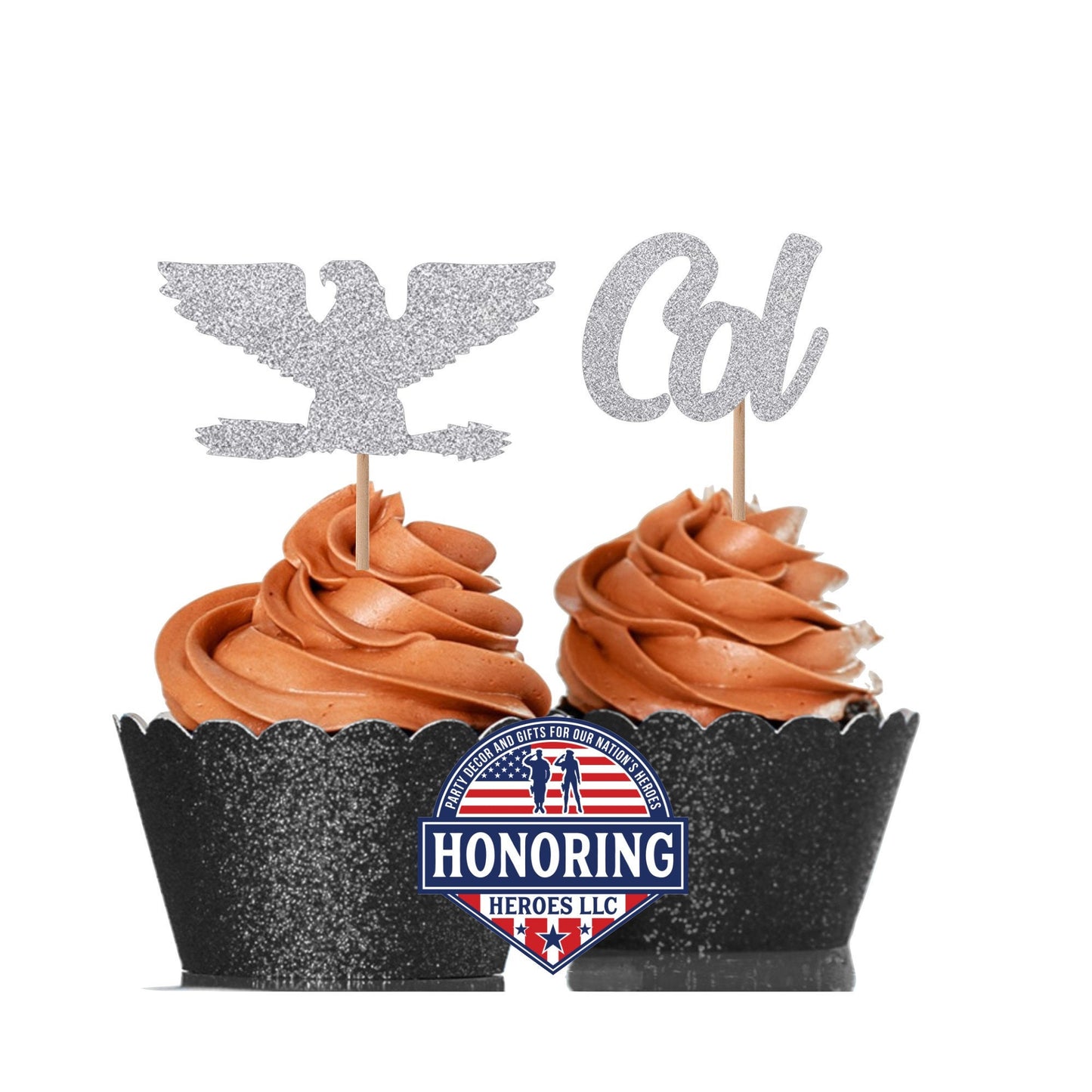 Colonel Emblem and Text Cupcake Toppers