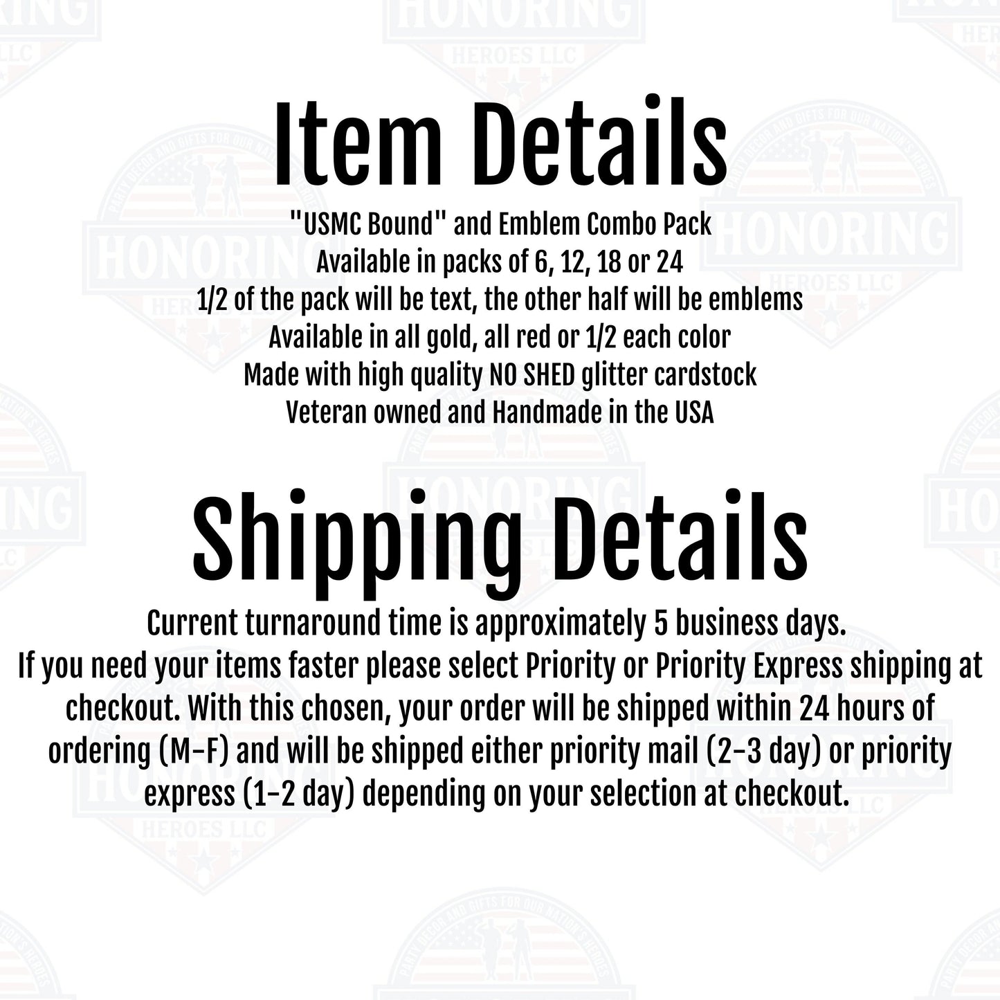 USMC Bound and Emblem Cupcake Toppers