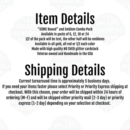 USMC Bound and Emblem Cupcake Toppers