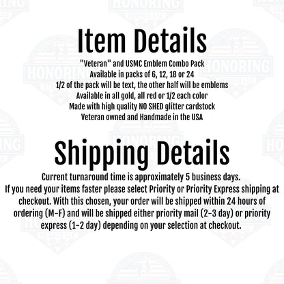 USMC Retired and Emblem Cupcake Toppers