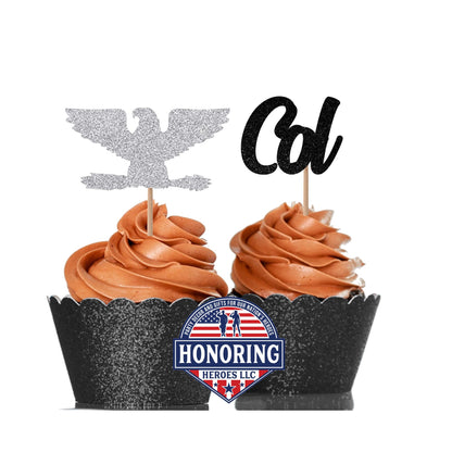 Colonel Emblem and Text Cupcake Toppers