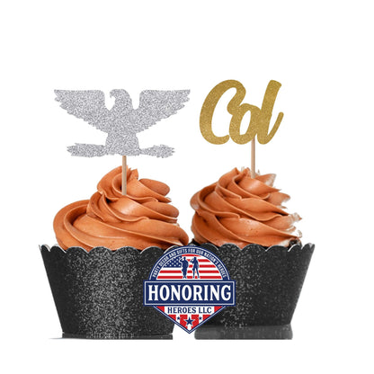 Colonel Emblem and Text Cupcake Toppers