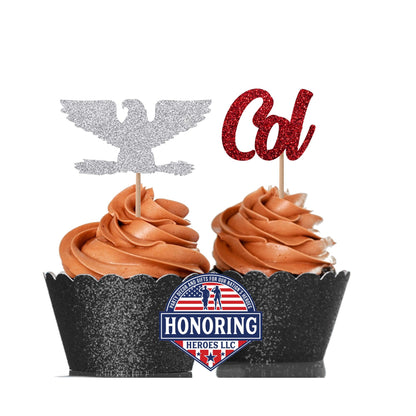 Colonel Emblem and Text Cupcake Toppers