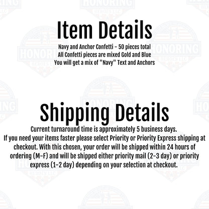 NAVY and Anchor confetti 50pc