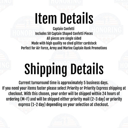 Captain Confetti - Marine Captain - Army Captain - Air Force Captain - Captain Emblem Confetti