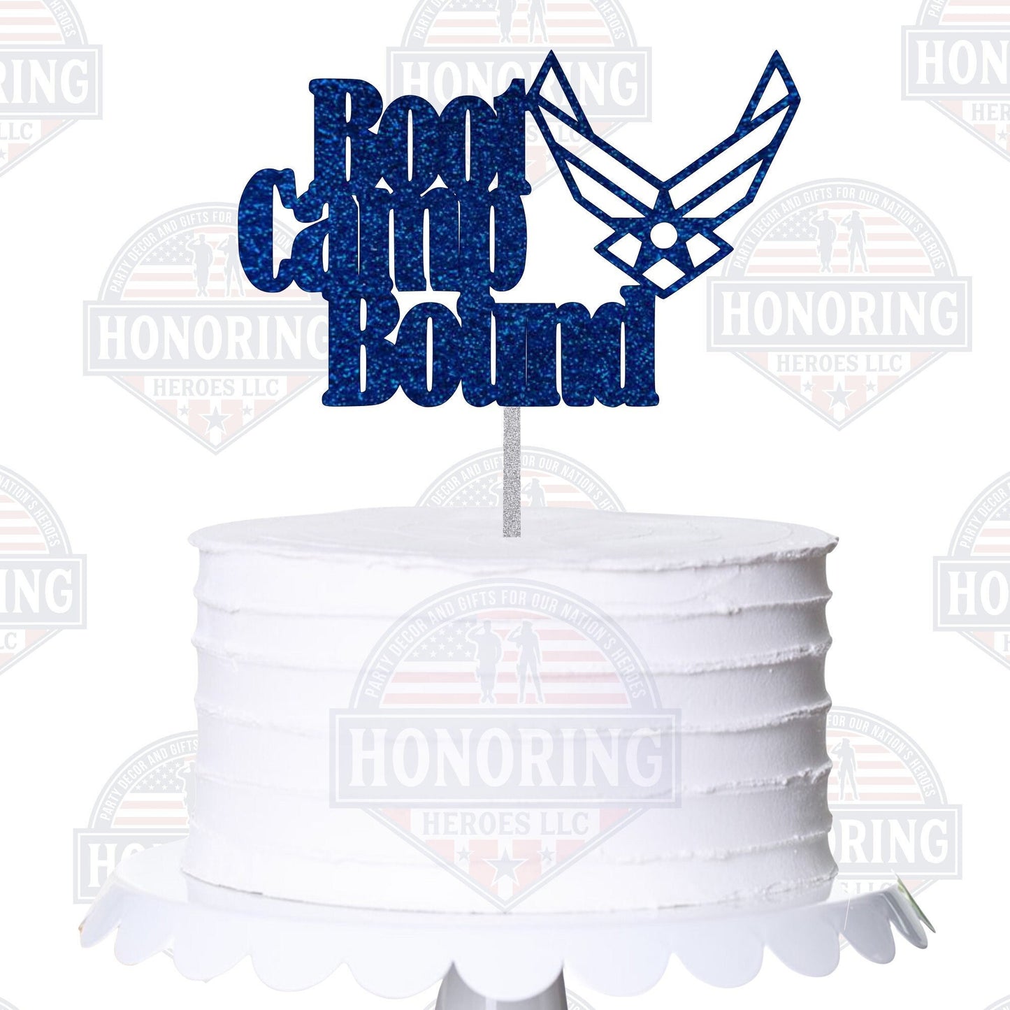 USAF Bootcamp Bound Cake Topper. Air Force Bootcamp Bound Cake Topper 7 Inches Wide