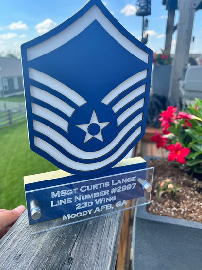 Air Force Engraved Standing Name Plate