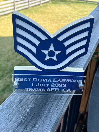 Air Force Engraved Standing Name Plate