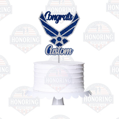 USAF Congrats  with Customization Cake Topper/Centerpiece