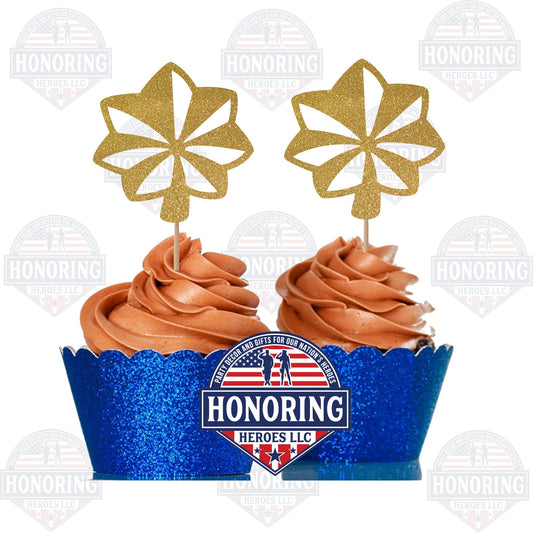 Military Major - Lieutenant Commander Cupcake Toppers. Perfect for All Military Branches - Maj. LCDR. Retirement or Promotion Decorations