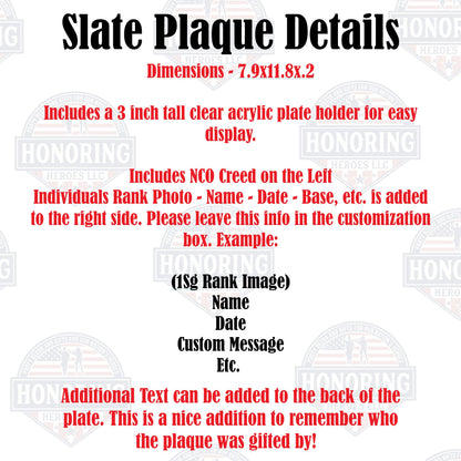 ARMY Personalized Warrant Officer Creed Engraved Slate Plate