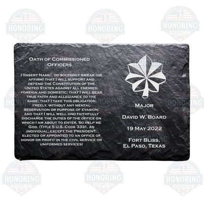 ARMY Personalized Officers Creed Engraved Slate Plate