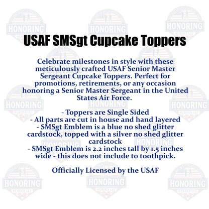 USAF SMSgt Cupcake Toppers - United States Air Force Senior Master Sergeant Cupcake Toppers