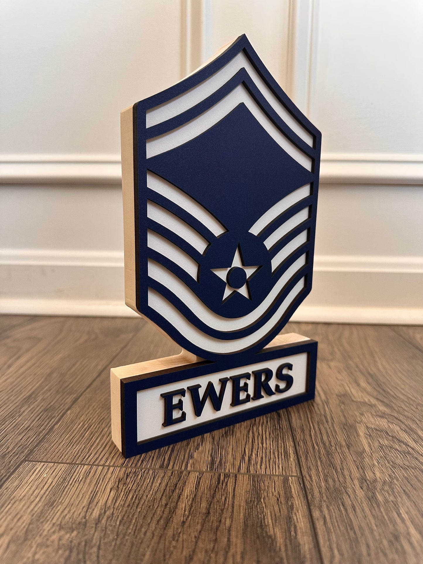 USAF Air Force Self Standing Enlisted Rank Name Plate