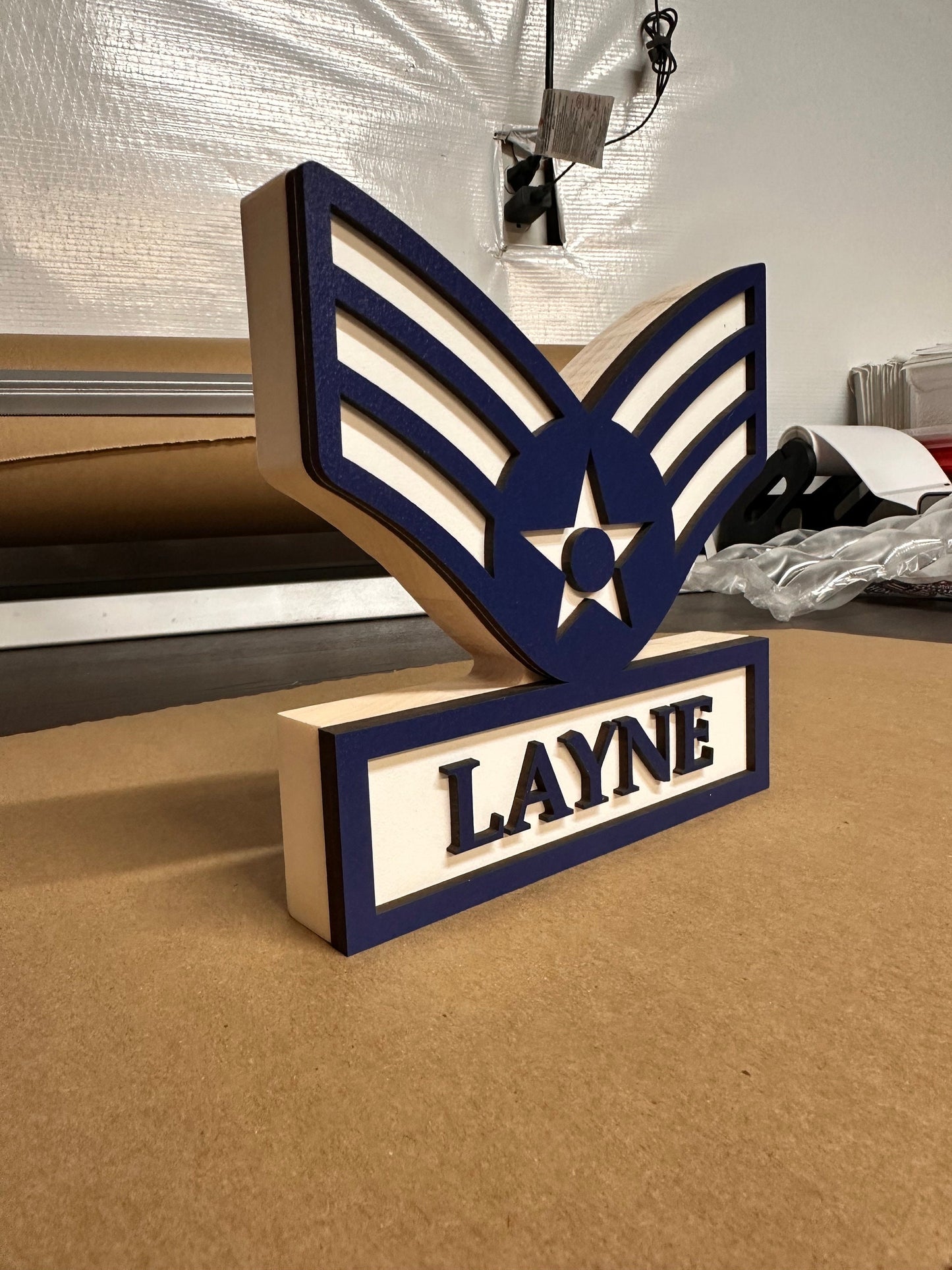 USAF Self Standing Rank Name Plate - United States Air Force Self Standing Rank Name Plate