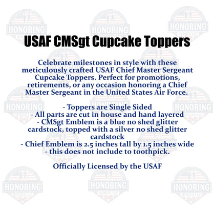 USAF CMSgt Cupcake Toppers - United States Air Force Chief Master Sergeant Cupcake Toppers
