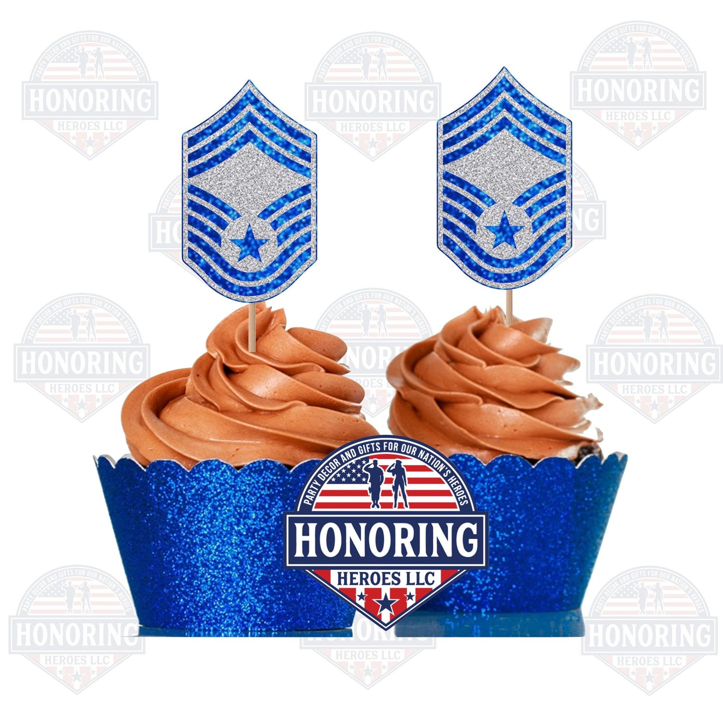 USAF CMSgt Cupcake Toppers - United States Air Force Chief Master Sergeant Cupcake Toppers