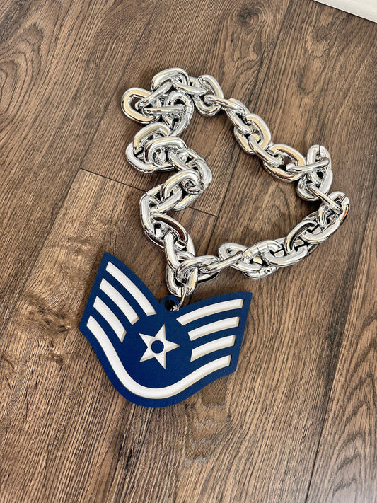 Customizable Air Force Rank Light-Up Necklace - USAF Promotion Gift