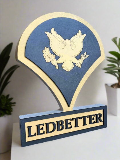 ARMY Rank Self Standing Name Plate - Army Enlisted Ranks - Army Promotion Gift - Army Retirement Gift - Army Name Plate