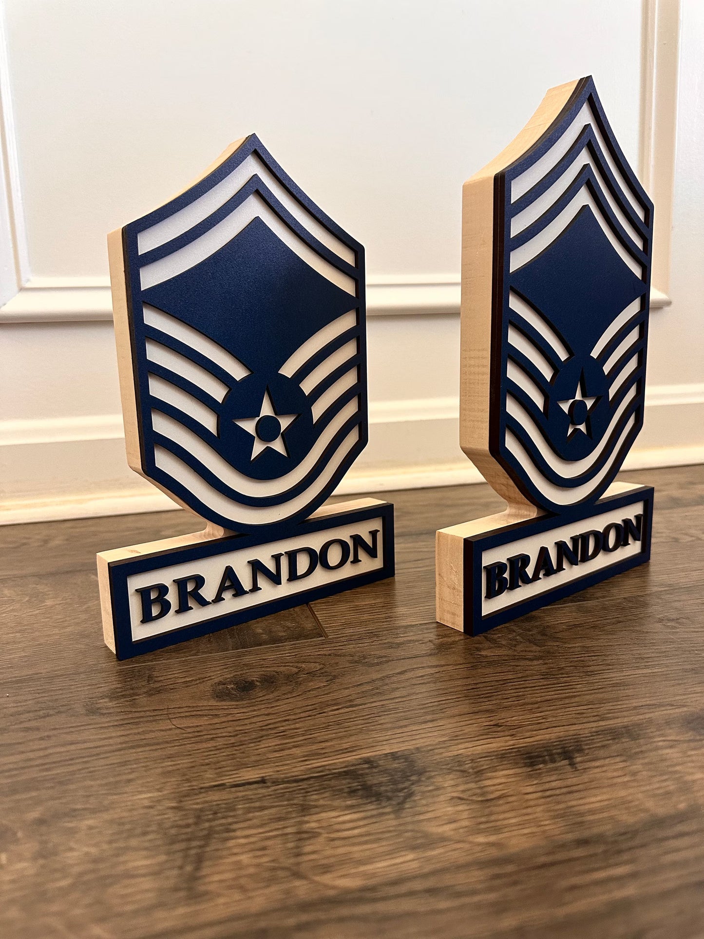 USAF Air Force Self Standing Enlisted Rank Name Plate