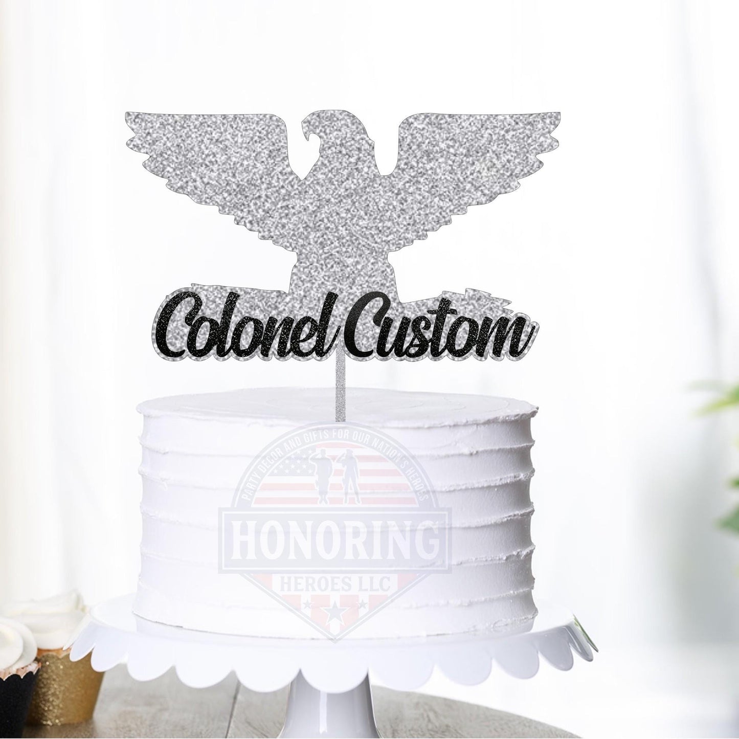 Military Colonel / Captain Cake Topper or Centerpiece - Optional Personalization - Perfect for all Branches - Retirement or Promotion