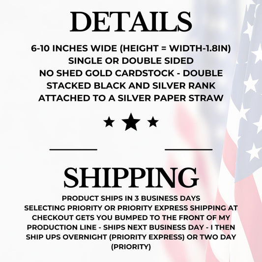 ARMY Warrant Officer Rank Rising Eagle Cake Topper/Centerpiece NO SHED!