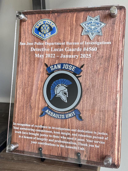 Military Plaque - Your Military Badge, Unit Emblem, Photographs, Ribbon Rack, etc.  put on a personalized plaque. Perfect Gift!