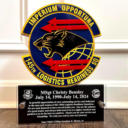 Custom Military Badge Plaque with Engravings - Your Military Emblem into a Personalized Plaque - Perfect Gift for ANY Military Personnel.