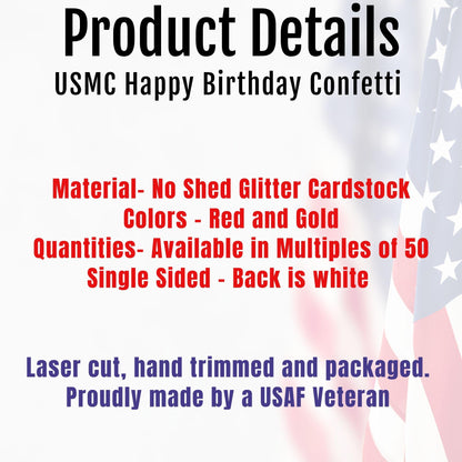 USMC 250th Birthday Confetti. Happy Birthday U.S. Marine Corp.