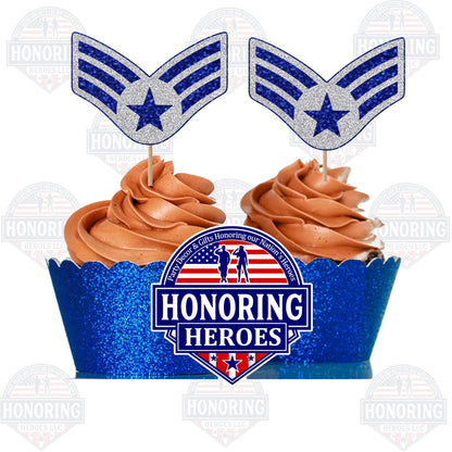 Air Force Enlisted Rank Cupcake Toppers