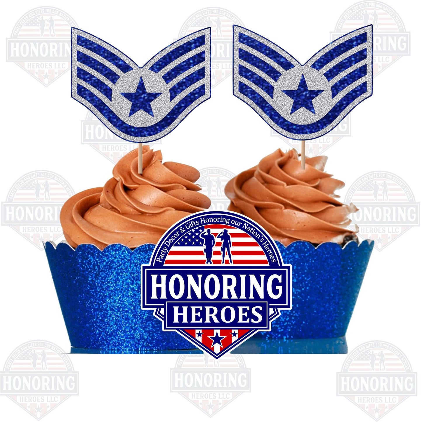 Air Force Enlisted Rank Cupcake Toppers