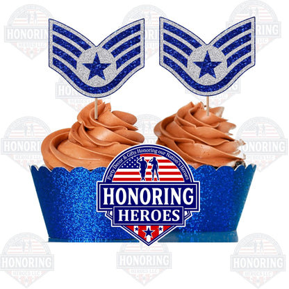 Air Force Enlisted Rank Cupcake Toppers