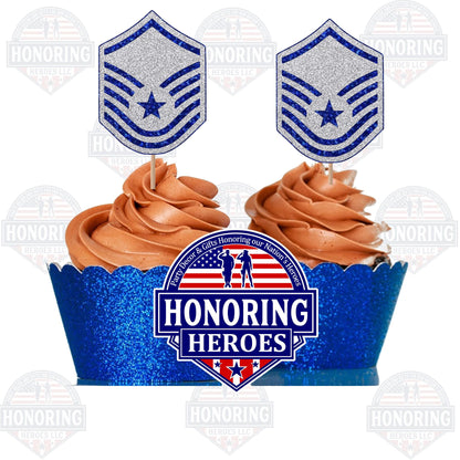 Air Force Enlisted Rank Cupcake Toppers