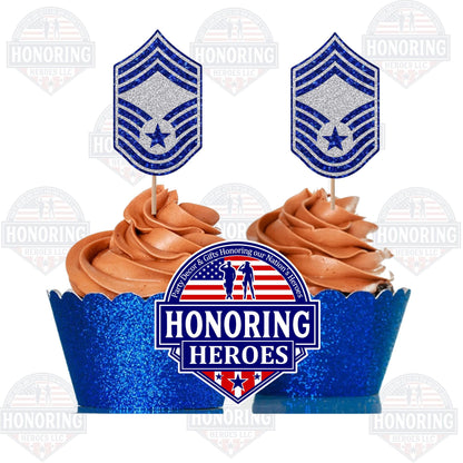 Air Force Enlisted Rank Cupcake Toppers